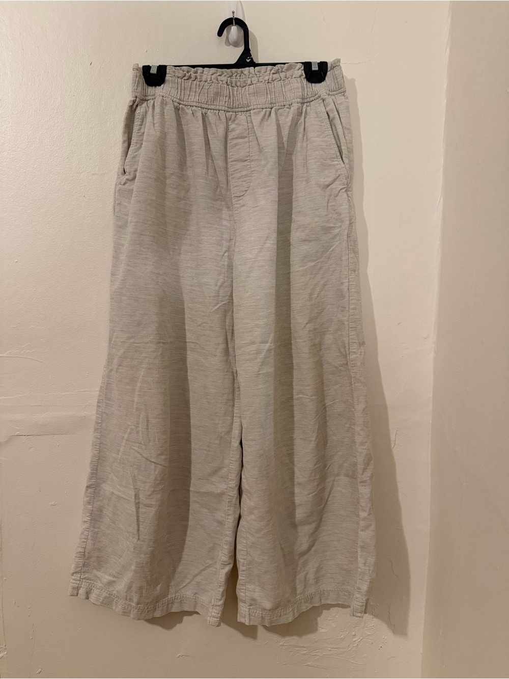 Madewell Light Beige Wide Leg Elastic Waist Pants Size Small